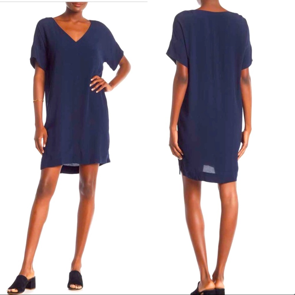 Madewell Novel Short Sleeve Shift Dress Navy sizeM